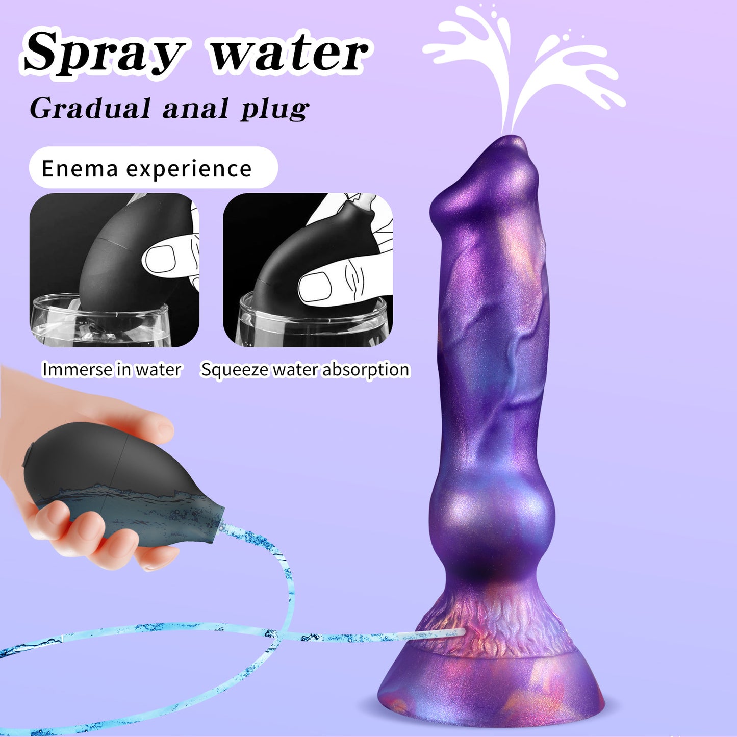 PURPLY Knotted Dog Dildo-Ejaculating Dildo-Suction Cup Dildo