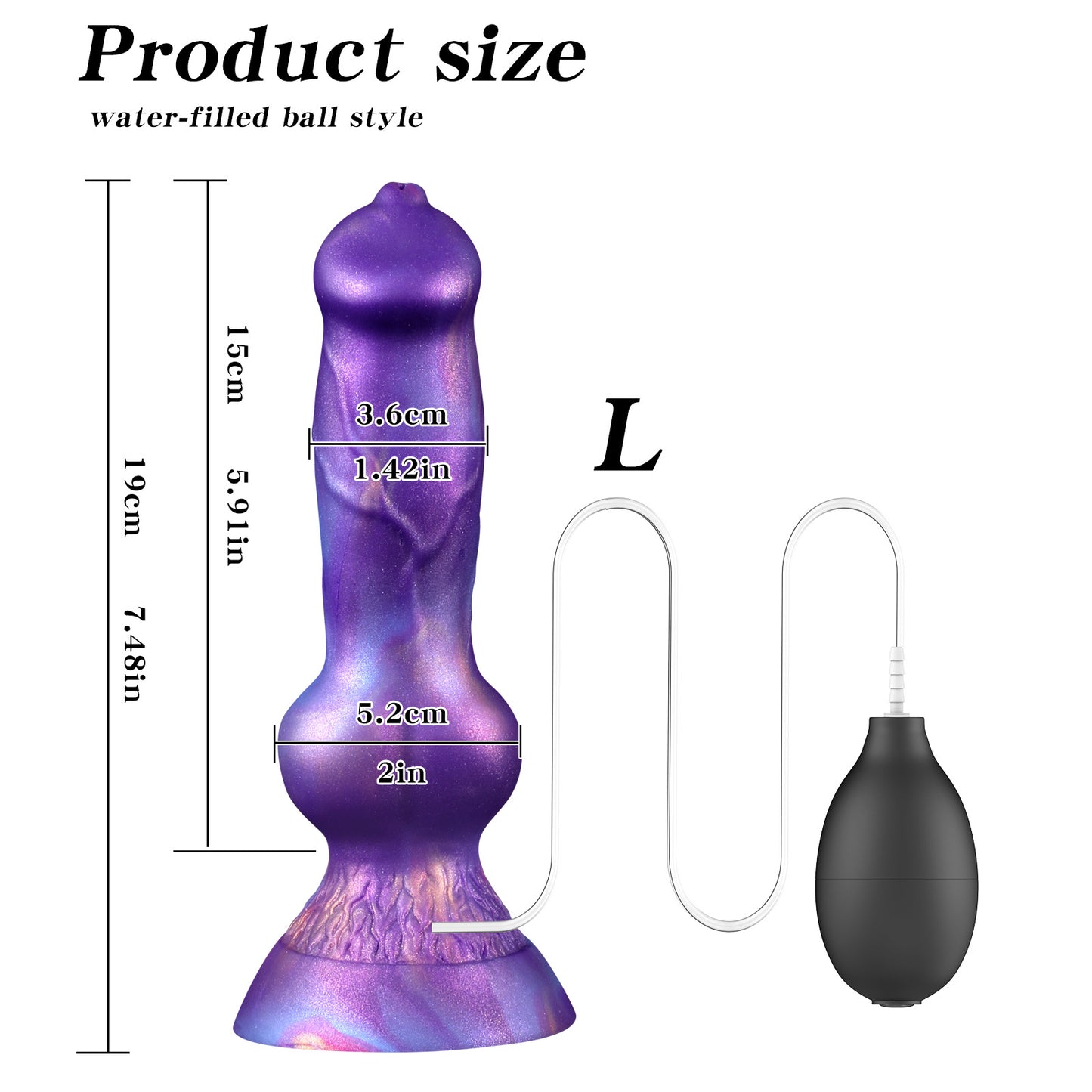 PURPLY Knotted Dog Dildo-Ejaculating Dildo-Suction Cup Dildo