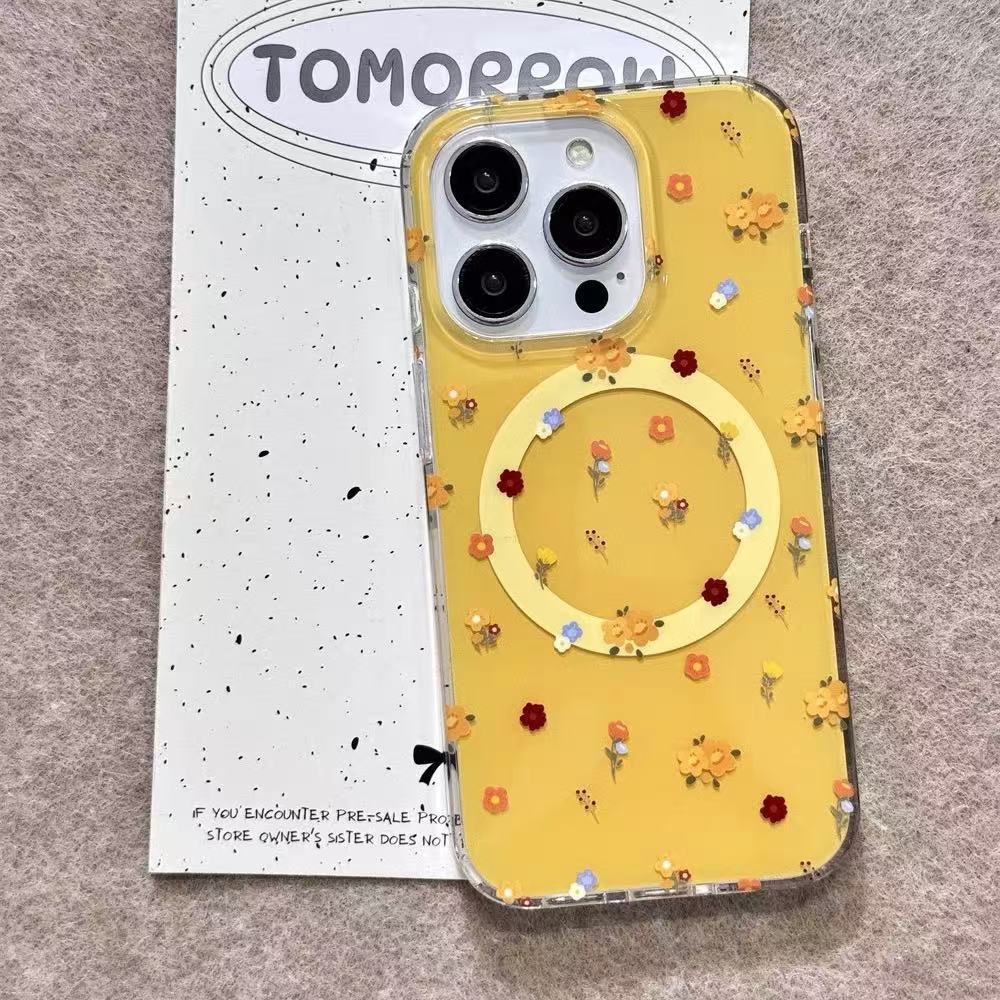 Yellow Flower Magnetic Phone Case for iPhone
