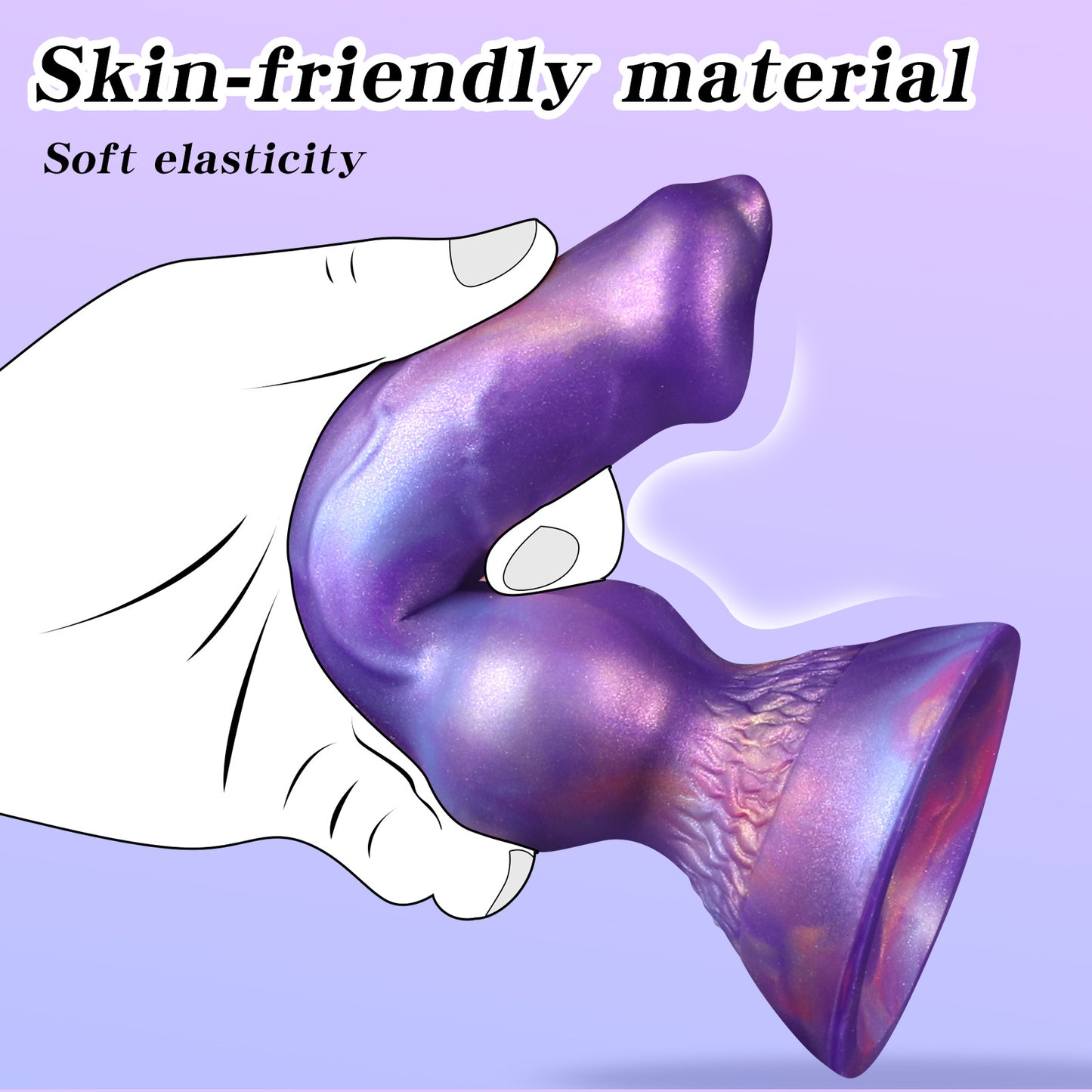 PURPLY Knotted Dog Dildo-Ejaculating Dildo-Suction Cup Dildo