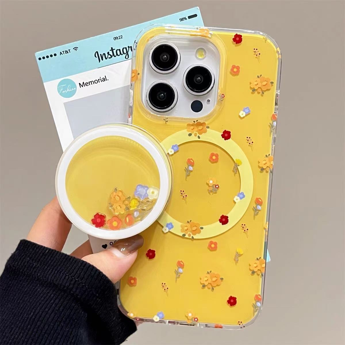 Yellow Flower Magnetic Phone Case for iPhone