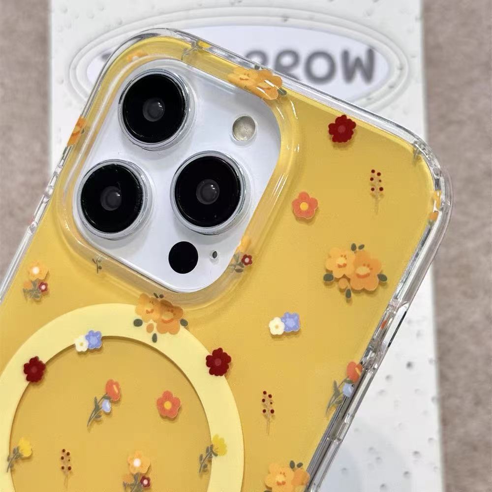 Yellow Flower Magnetic Phone Case for iPhone