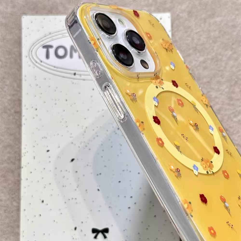 Yellow Flower Magnetic Phone Case for iPhone