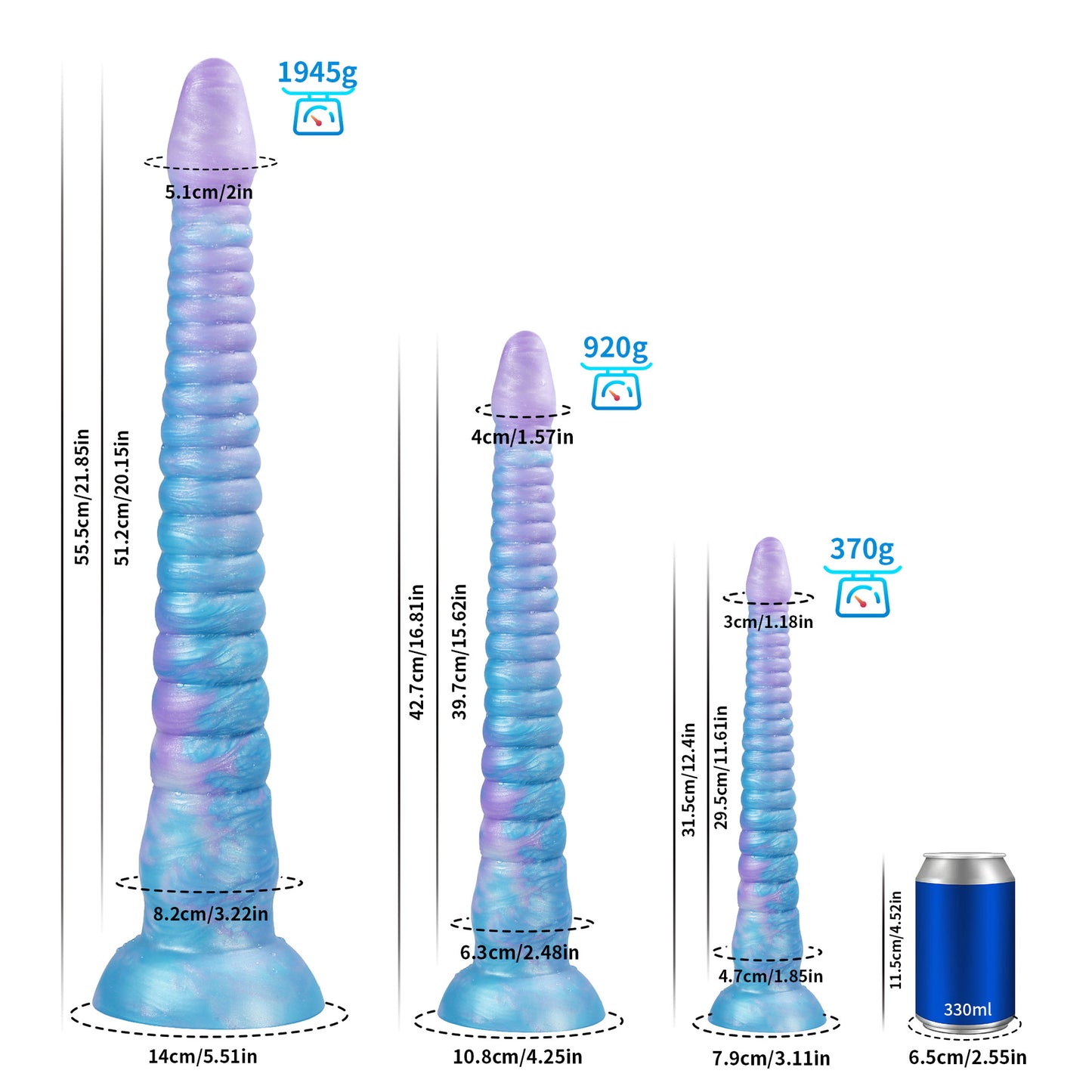 Bluie Tentacle Dildo-Glow in the Dark Suction Cup Dildo