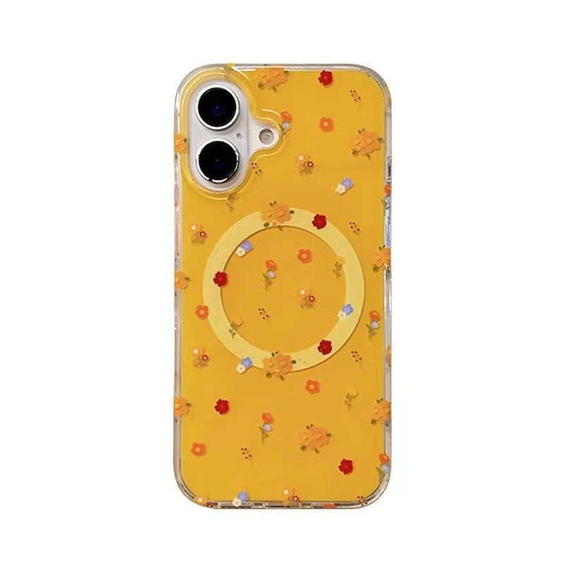 Yellow Flower Magnetic Phone Case for iPhone