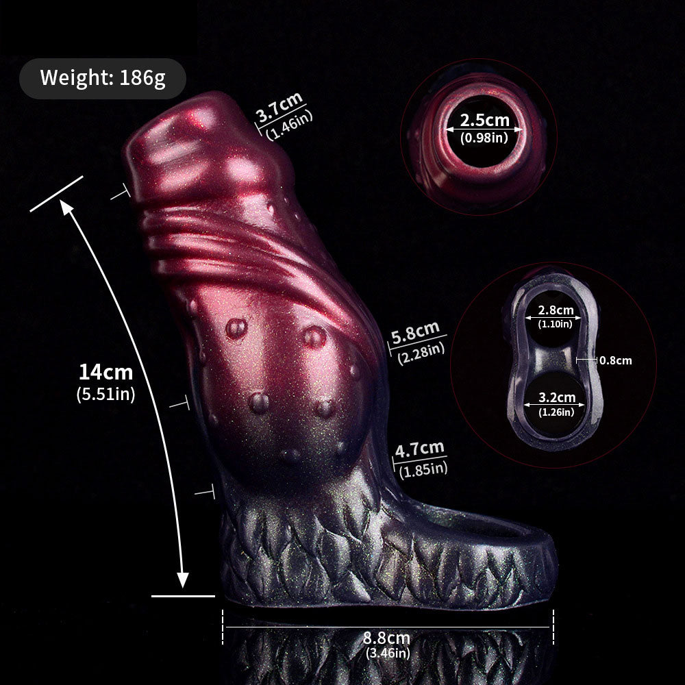 AMOR Wolf Knotted Cock Sleeve-Penis Ring-Open End
