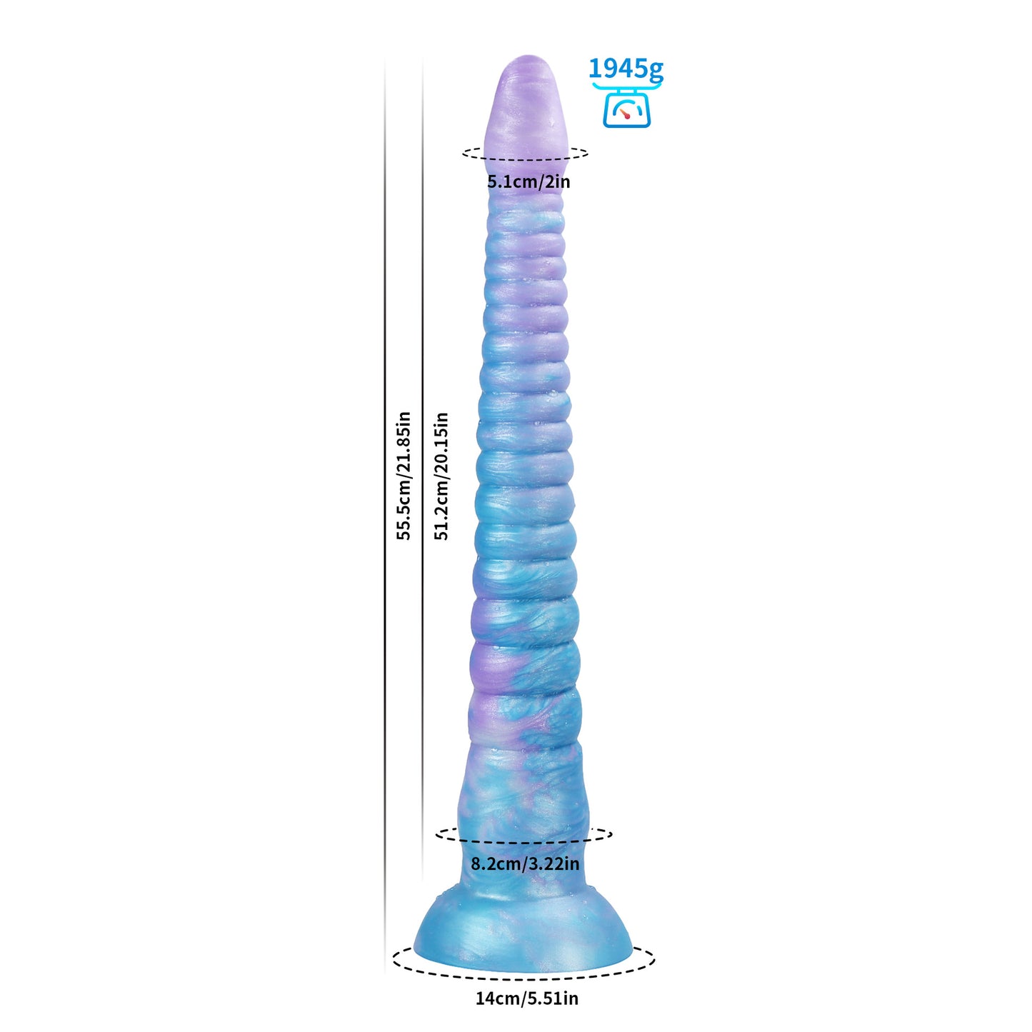 Bluie Tentacle Dildo-Glow in the Dark Suction Cup Dildo
