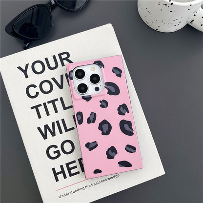 Pink Cheetah Print Square Phone Case for iPhone