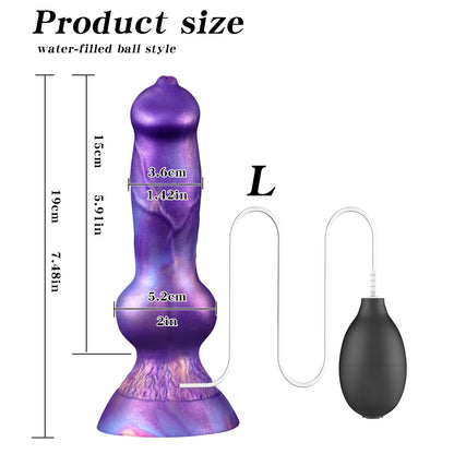 PURPLY Knotted Dog Dildo-Ejaculating Dildo-Suction Cup Dildo