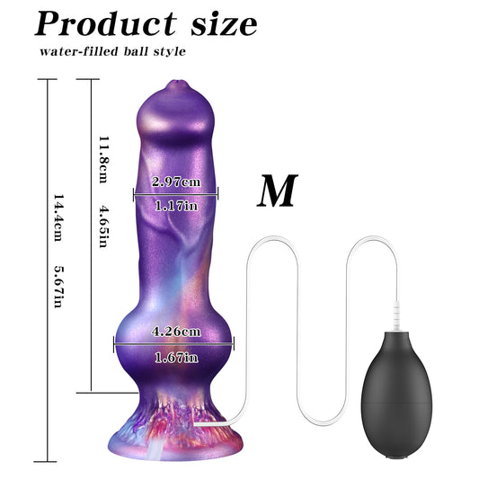PURPLY Knotted Dog Dildo-Ejaculating Dildo-Suction Cup Dildo