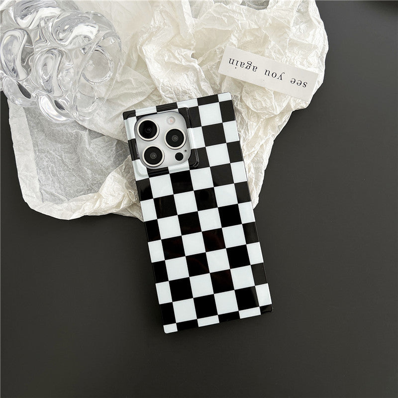 Black & White Checkered Phone Case for iPhone