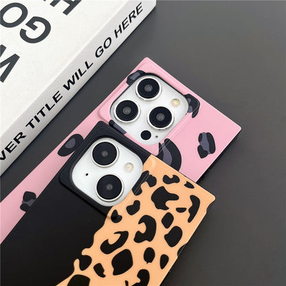 Pink Cheetah Print Square Phone Case for iPhone