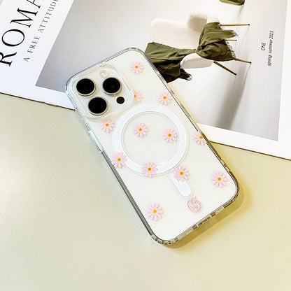 Pink Daisy Magnetic Phone Case for iPhone