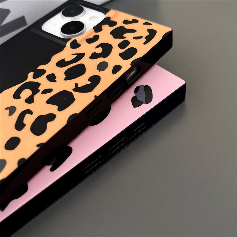 Pink Cheetah Print Square Phone Case for iPhone