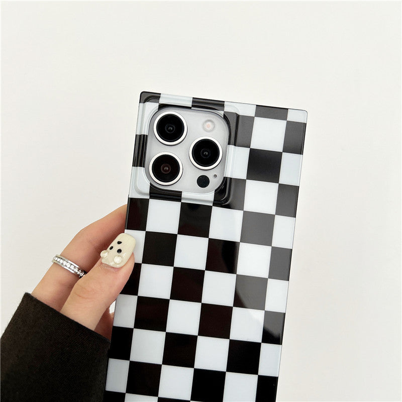 Black & White Checkered Phone Case for iPhone