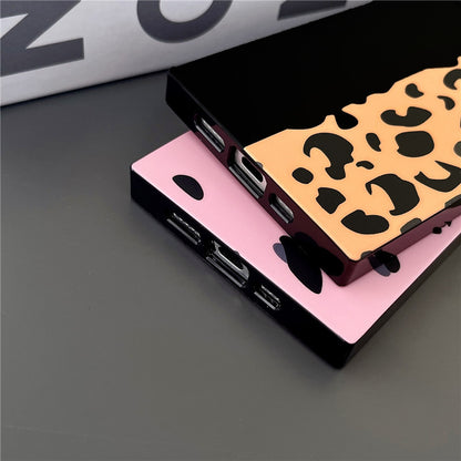 Pink Cheetah Print Square Phone Case for iPhone