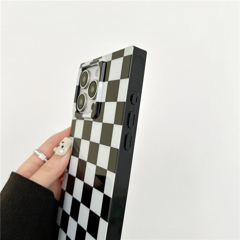 Black & White Checkered Phone Case for iPhone