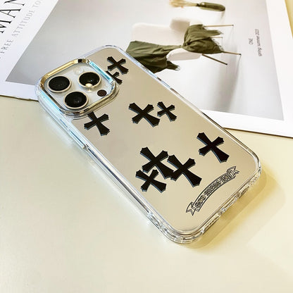 Black Cross Mirror Phone Case for iPhone