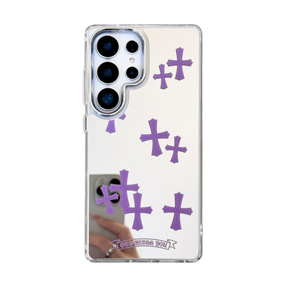 Purple Cross Mirror Phone Case for Samsung Galaxy S Series