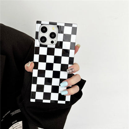 Black & White Checkered Phone Case for iPhone