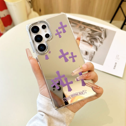 Purple Cross Mirror Phone Case for Samsung Galaxy S Series