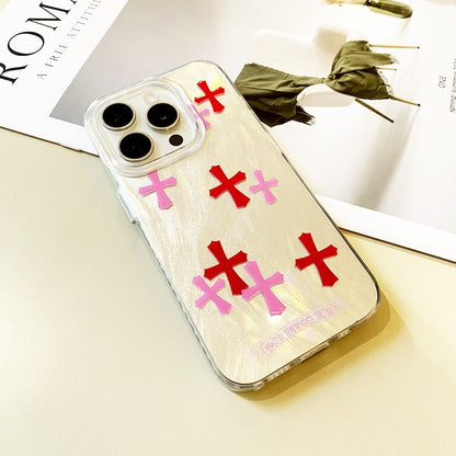 Pink Cross Glitter Phone Case for iPhone