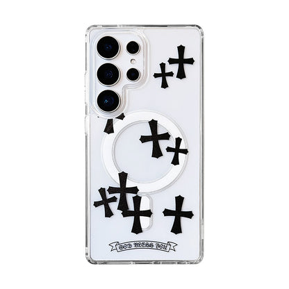 Black Cross Magnetic Phone Case for Samsung Galaxy S Series