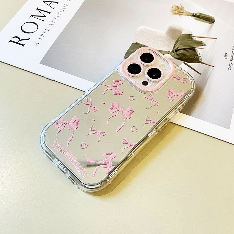 Pink Bow Mirror Phone Case for iPhone