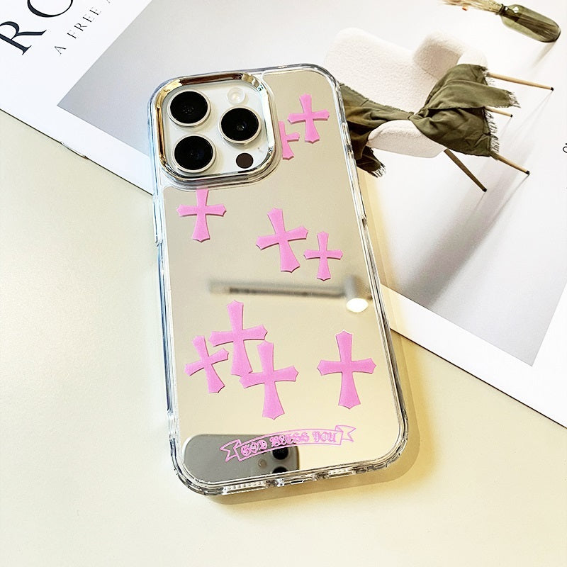 Pink Cross Mirror Phone Case for iPhone