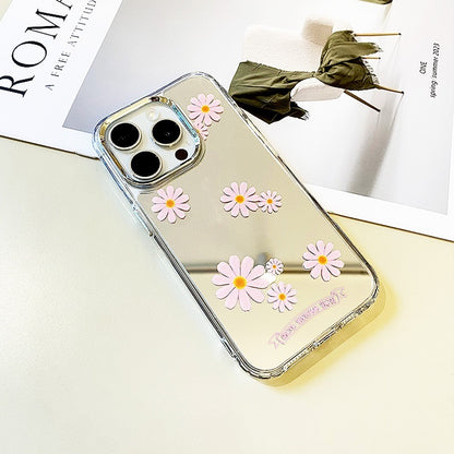 Pink Daisy In Full Bloom Mirror Phone Case for iPhone