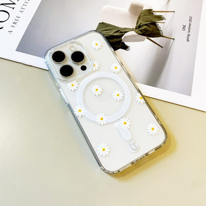 White Daisy Magnetic Phone Case for iPhone