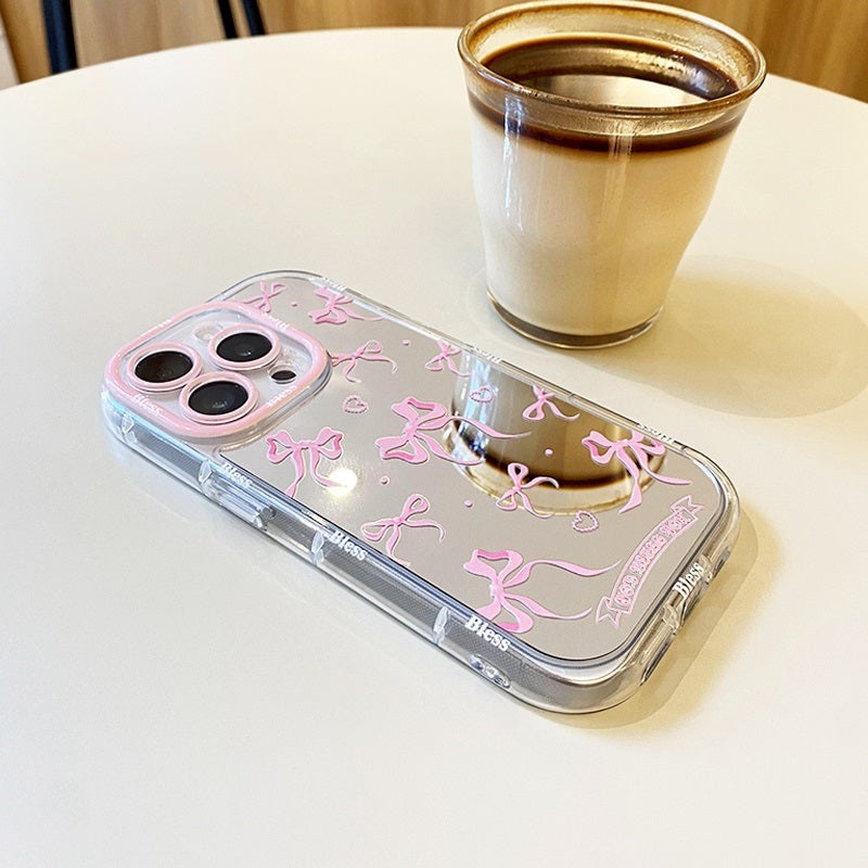 Pink Bow Mirror Phone Case for iPhone