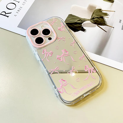 Pink Bow Mirror Phone Case for iPhone