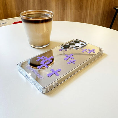 Purple Cross Mirror Phone Case for Samsung Galaxy S Series