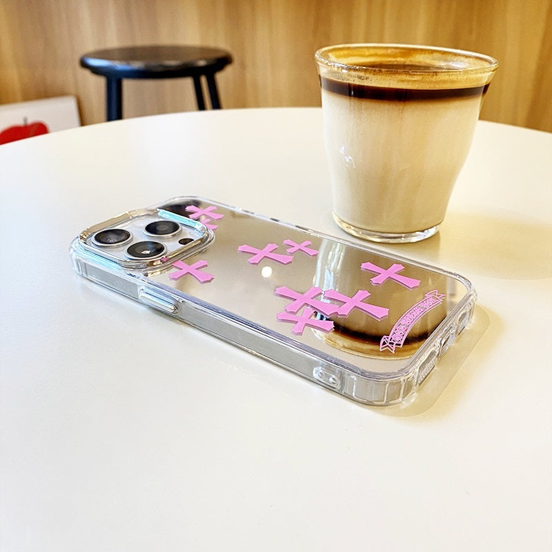 Pink Cross Mirror Phone Case for iPhone