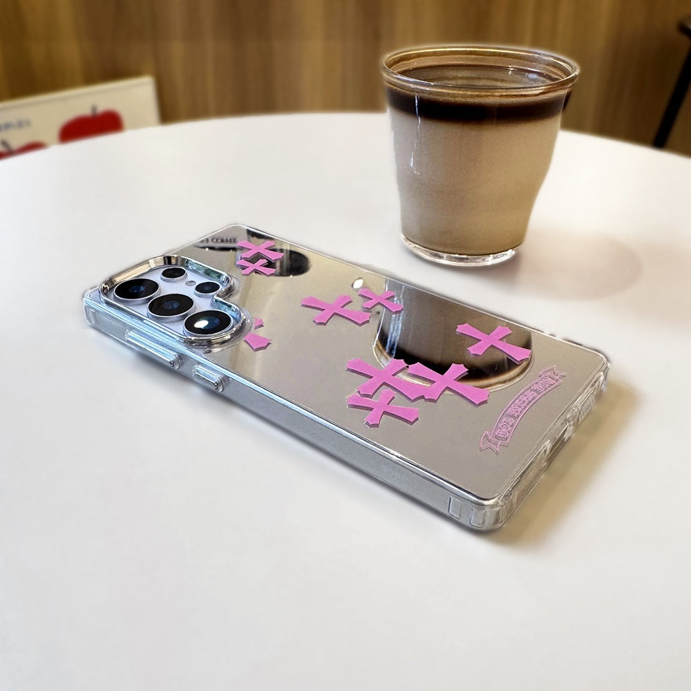 Pink Cross Mirror Phone Case for Samsung Galaxy S Series