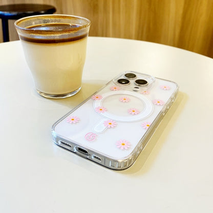 Pink Daisy Magnetic Phone Case for iPhone