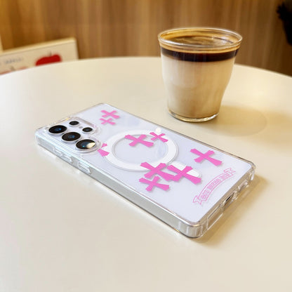 Pink Cross Magnetic Phone Case for Samsung Galaxy S Series