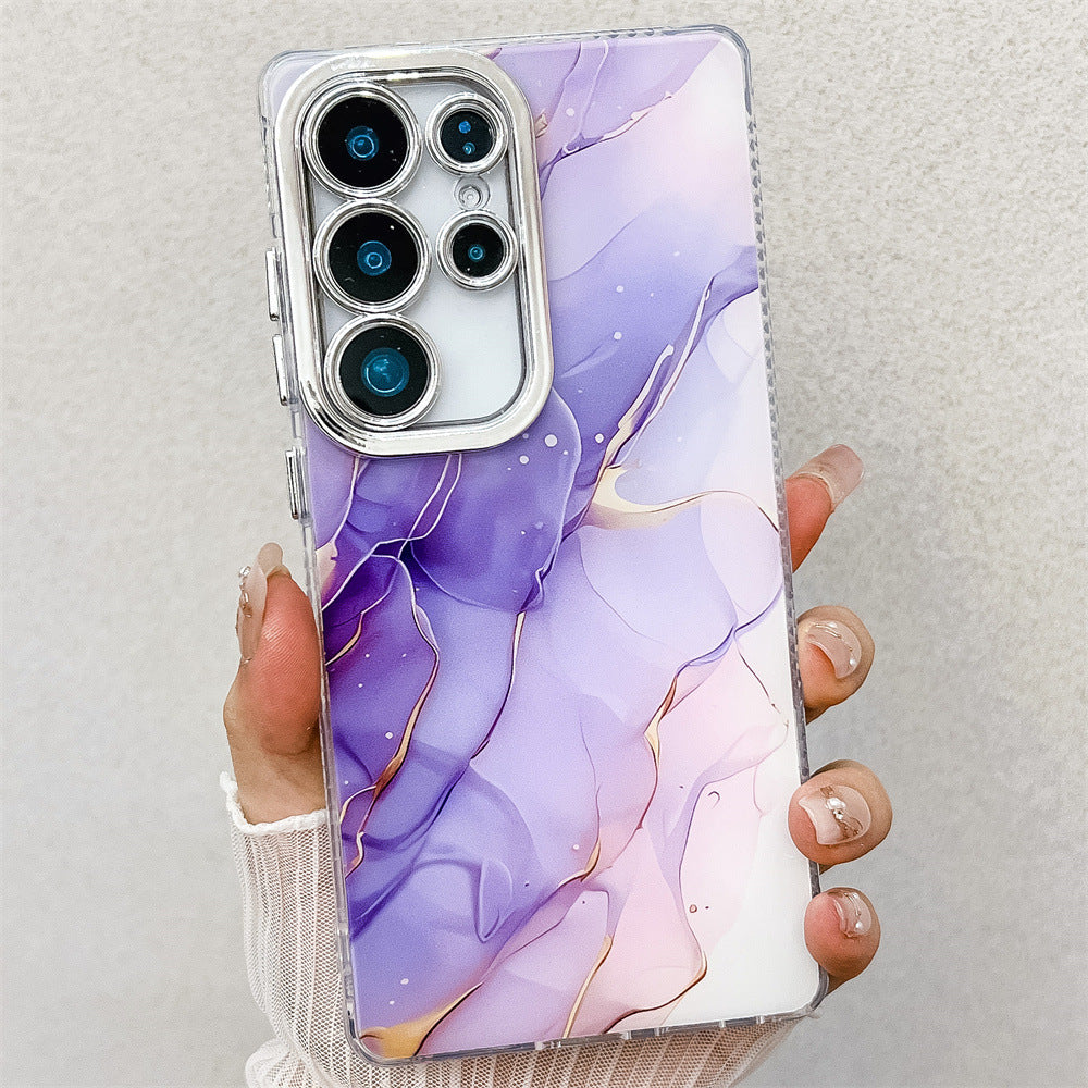 Purple Marble Glitter Phone Case for Samsung Galaxy S Series