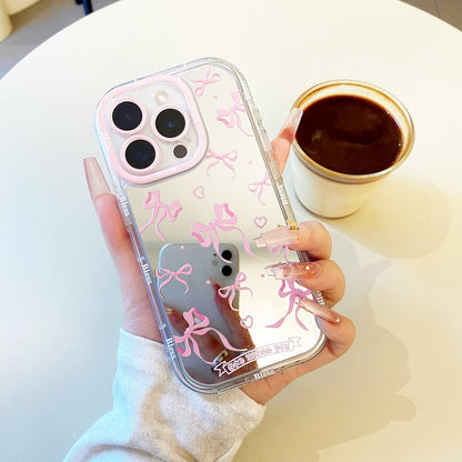 Pink Bow Mirror Phone Case for iPhone