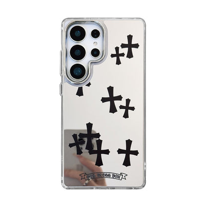 Black Cross Mirror Phone Case for Samsung Galaxy S Series