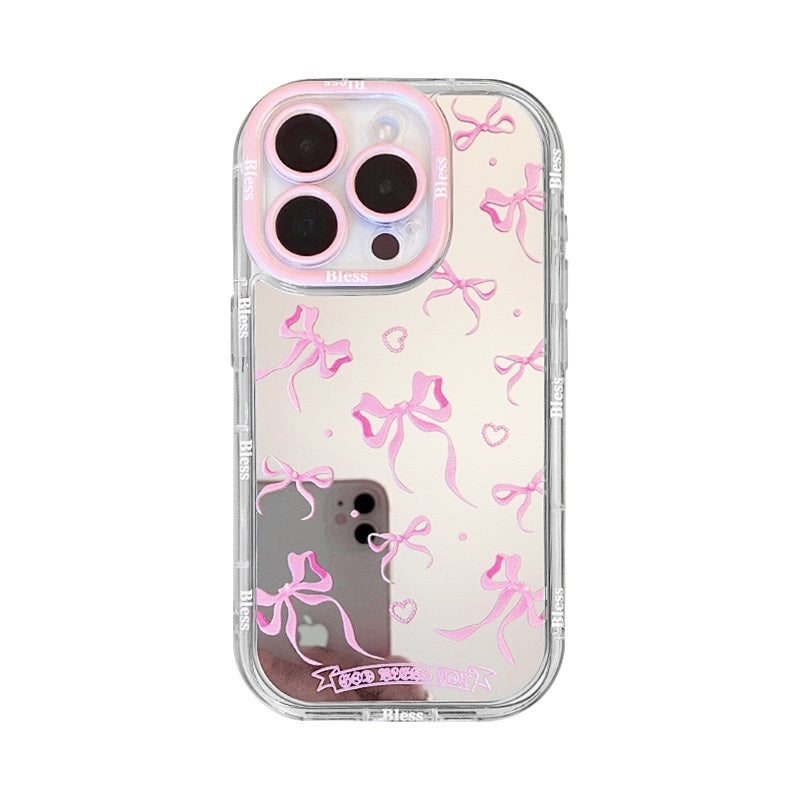 Pink Bow Mirror Phone Case for iPhone