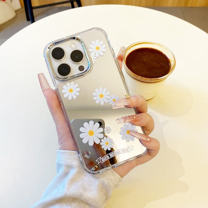 White Daisy In Full Bloom Mirror Phone Case for iPhone