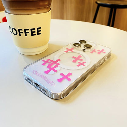 Pink Cross Magnetic Phone Case for iPhone