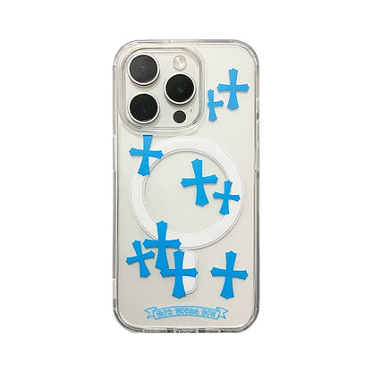 Blue Cross Magnetic Phone Case for iPhone