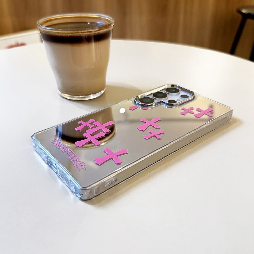 Pink Cross Mirror Phone Case for Samsung Galaxy S Series