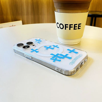 Blue Cross Magnetic Phone Case for iPhone