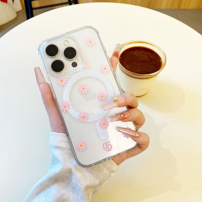 Pink Daisy Magnetic Phone Case for iPhone