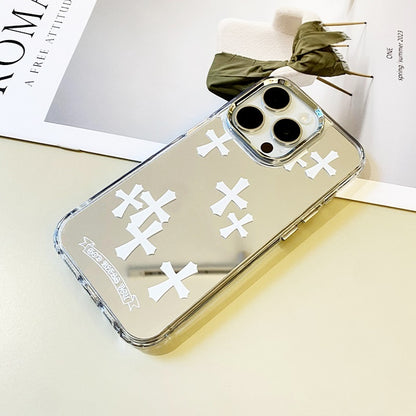 White Cross Mirror Phone Case for iPhone