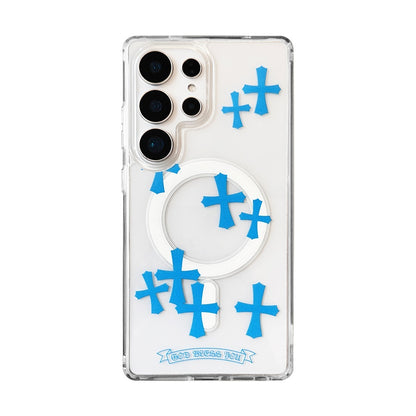 Blue Cross Magnetic Phone Case for Samsung Galaxy S Series